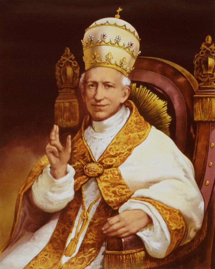 Pope Leo XIII is depicted in this official Vatican portrait. He laid the foundation for modern Catholic social teaching with his landmark 1891 encyclical "Rerum Novarum," addressing the rights and dignity of workers in the face of industrialization. (OSV News photo/Library of Congress)
