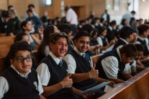 Más de 3,000 estudiantes de más de 50 escuelas católicas de la Arquidiócesis de Los Ángeles asistieron al encuentro Christian Service 4LIFE 2025. (Peter Lobato)