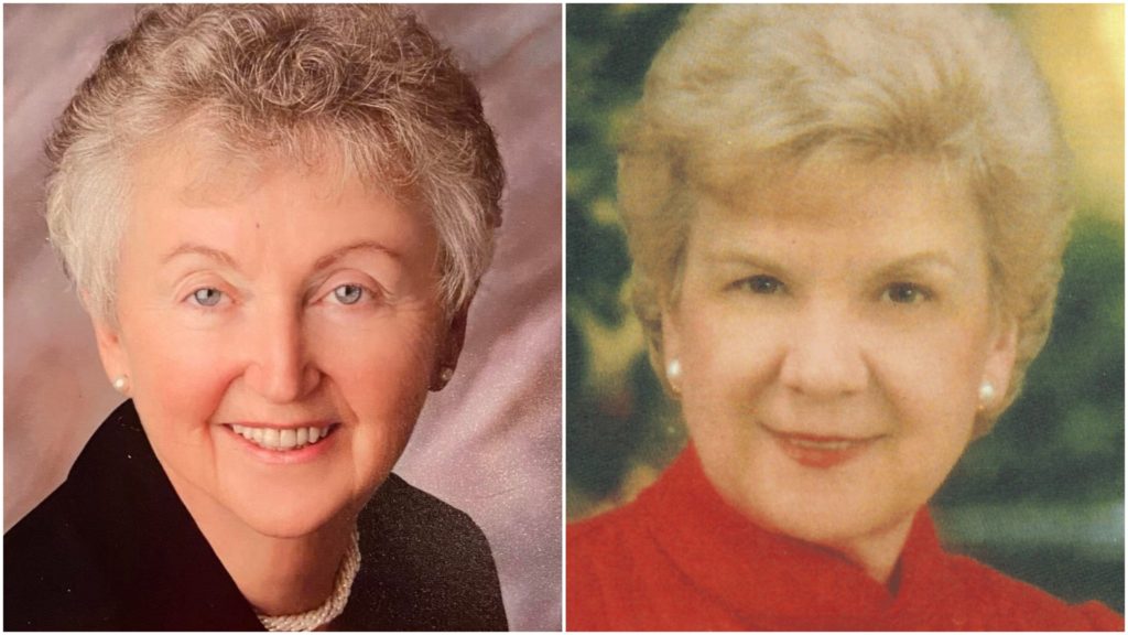 Janet Hart Mitchell, a la izquierda, y Patricia Jean Traviss, a la derecha. (Flintridge Sacred Heart Academy)
