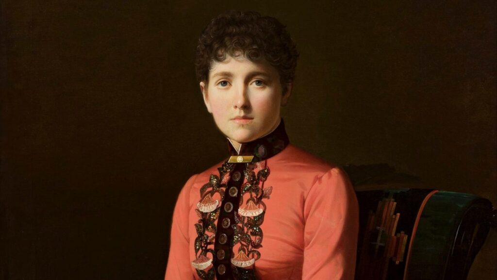 "Retrato de una mujer joven" (o llamado "Anna Karenina") de Aleksei Mikhailovich Kolesov, 1885, Museo Nacional de Varsovia. (Wikimedia Commons)