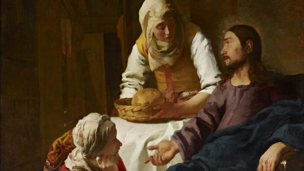 Detalle de “Cristo en casa de Marta y María”, de Johannes Vermeer, 1632-1675, pintor neerlandés. (Wikimedia Commons)