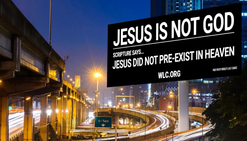 Uno de los mensajes en los carteles promovidos por el grupo “World’s Last Chance”. (©WLC.org)