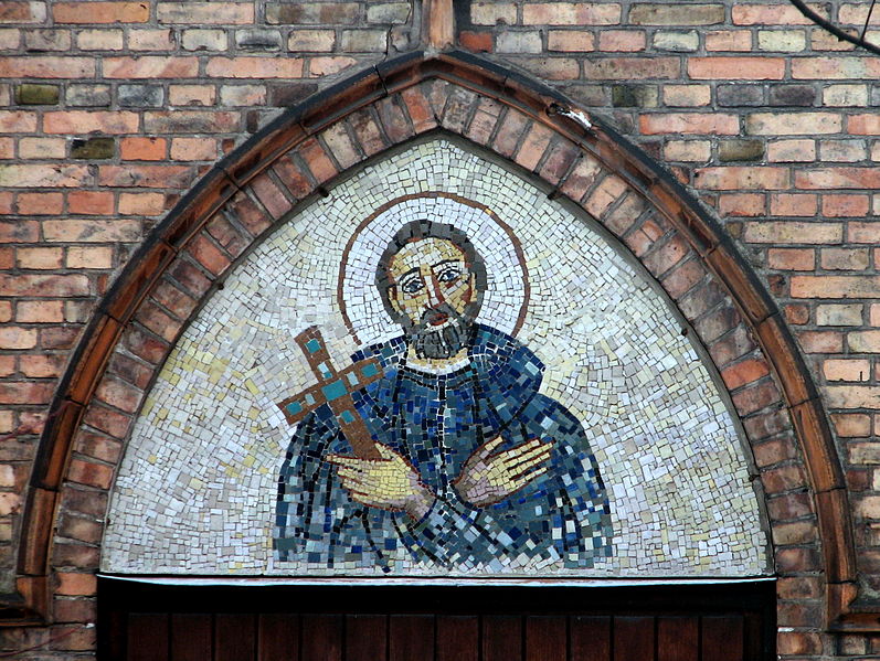 Mosaicos de San Andrés Bobola en la parroquia católica romana de San Andrés Bobola, en Sopot. (WIKIMEDIA COMMONS)