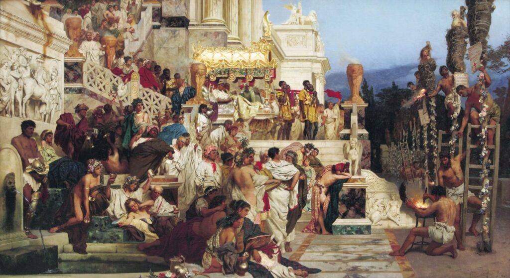 "Las antorchas de Nerón", de Henryk Siemiradzki (1876). (Wikipedia)