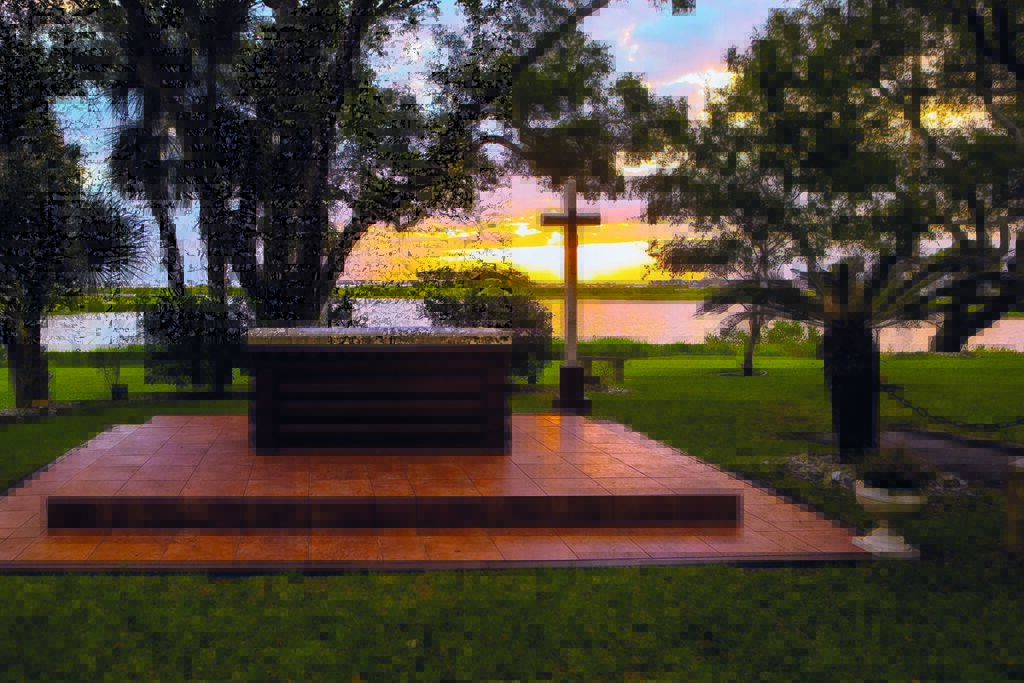 El Altar Rústico se encuentra en los jardines del Santuario Nacional de Nuestra Señora de La Leche, en la Misión Nombre de Dios, en San Agustín, Florida. (Foto de OSV News/St. Augustine Catholic)