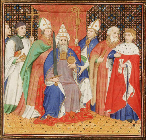 "Enrique II es coronado emperador por el papa Benedicto VIII en 1014." (Wikipedia)
