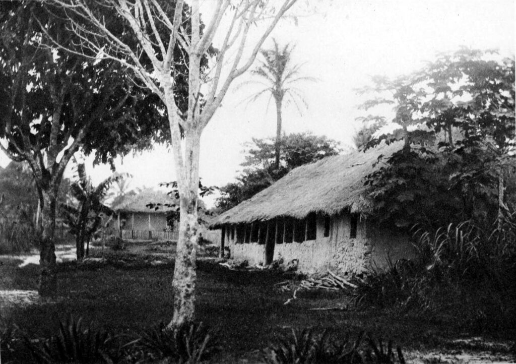 Un puesto fluvial belga en el río Congo en 1889. (Wikimedia Commons)