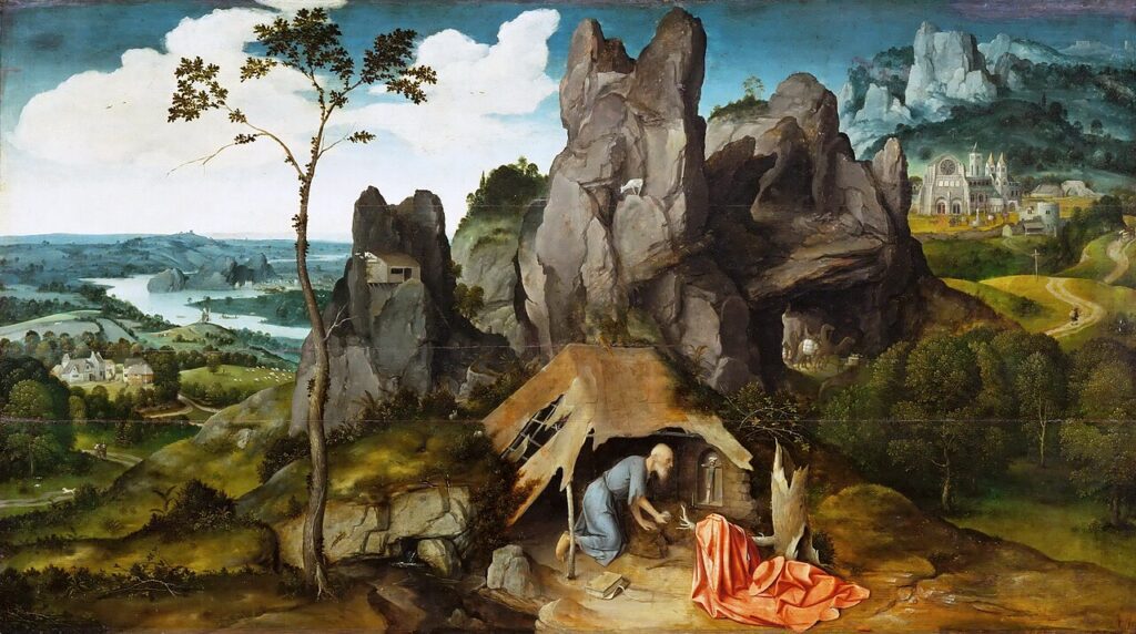 "San Jerónimo en el desierto", de Joachim Patinir, 1485-1524, flamenco. (Wikimedia Commons)