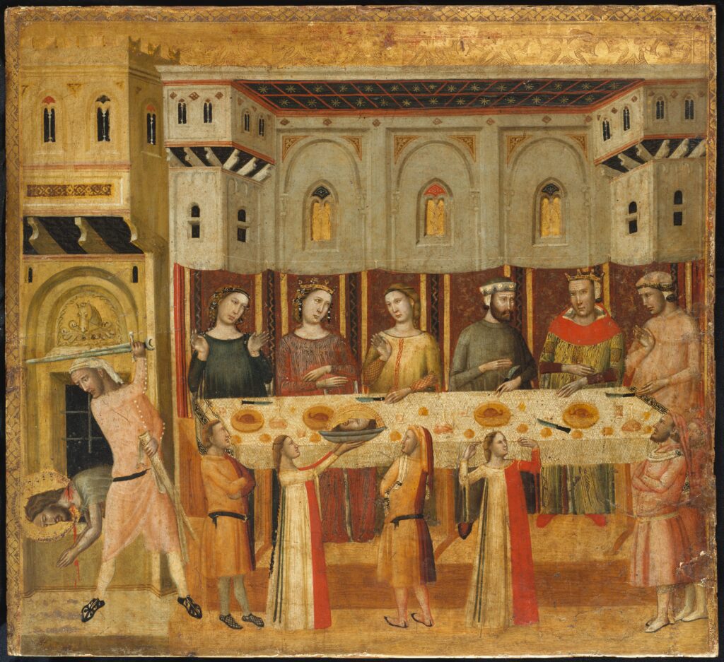 "The Feast of Herod and the Beheading of the Baptist," Giovanni Baronzio. (Wikipedia)