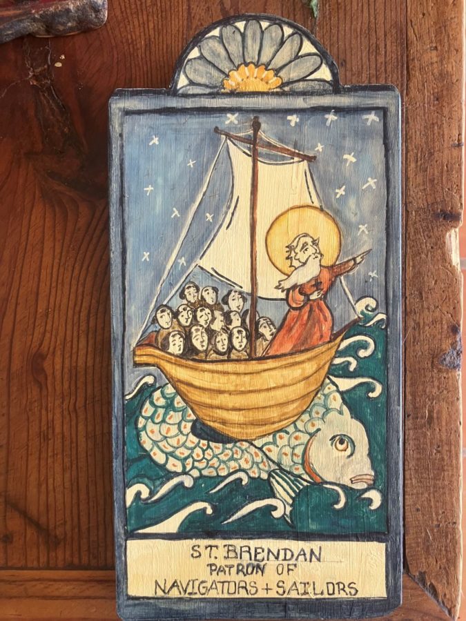 Retablo de San Brendan el Navegante, obra del artista popular Lynn Garlick, en Taos, Nuevo México. (Lynn Garlick)