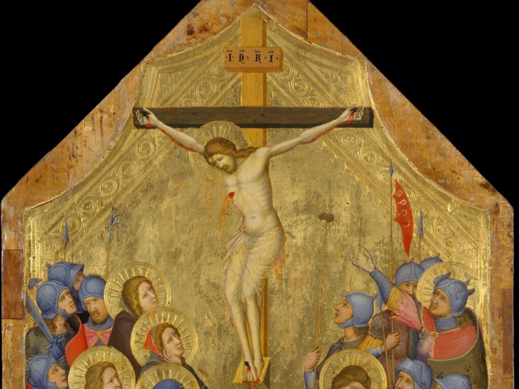 “La Crucifixión”, autor desconocido, hacia 1330-1335, Maestro del Códice de San Jorge, italiano. (Museo Metropolitano de Arte)