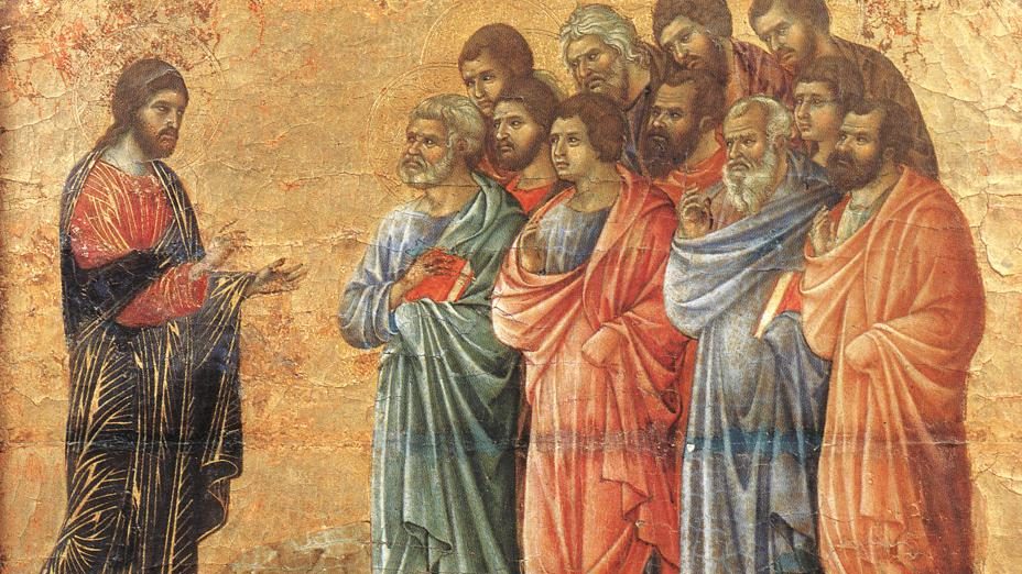 "Aparición en el monte de Galilea", de Duccio di Buoninsegna, 1255-1319, italiano. (Wikimedia Commons)