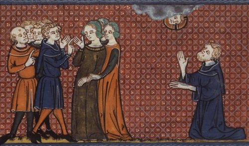Santa Pelagia y su séquito mientras san Nonnus reza. (Wikimedia Commons)